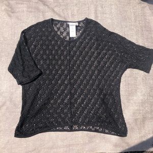 NWT Chico’s Crochet Swim Cover Up Short Sleeve Top